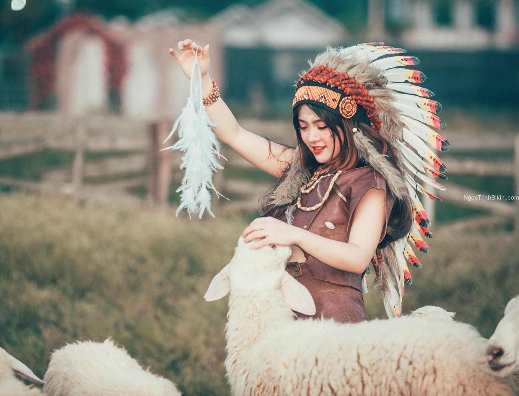 Cô gái thổ dân chăn cừu xinh đẹp